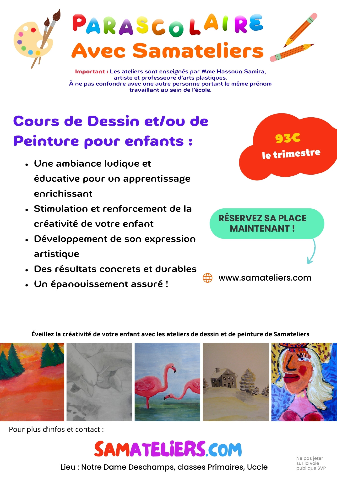 Parascolaire arts plastiques a uccle